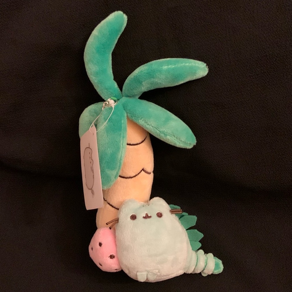 Pusheen dinosaur pusheenosaurus palm tree bag clip NWT